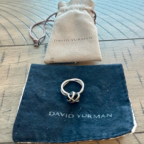 David Yurman cable wrap ring - sterling silver with black onyx and diamonds - Picture 5 of 5